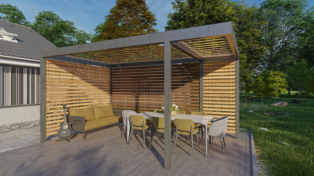 Пергола из ламелей Еврожалюзи