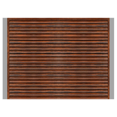 Забор жалюзи ЭКО-Z Темный Дуб 3D Принтек односторонний с металлическими столбами