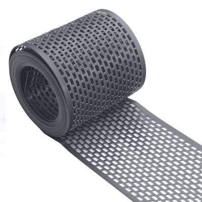 Сетка карнизная ПВХ серая для вентиляции карниза кровли